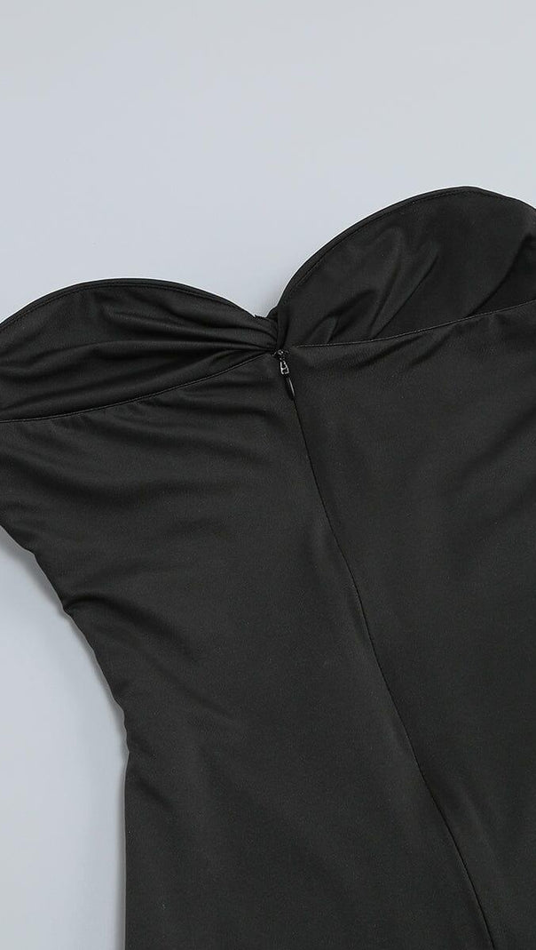 AIIZIE BANDEAU DRAPE MAXI DRESS IN BLACK - product image