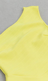 RUFFED ONE-SHOULDER MAXI DRESS IN YELLOW