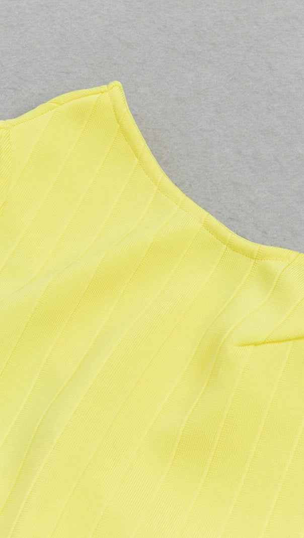 AIIZIE RUFFED ONE-SHOULDER MAXI DRESS IN YELLOW - product image