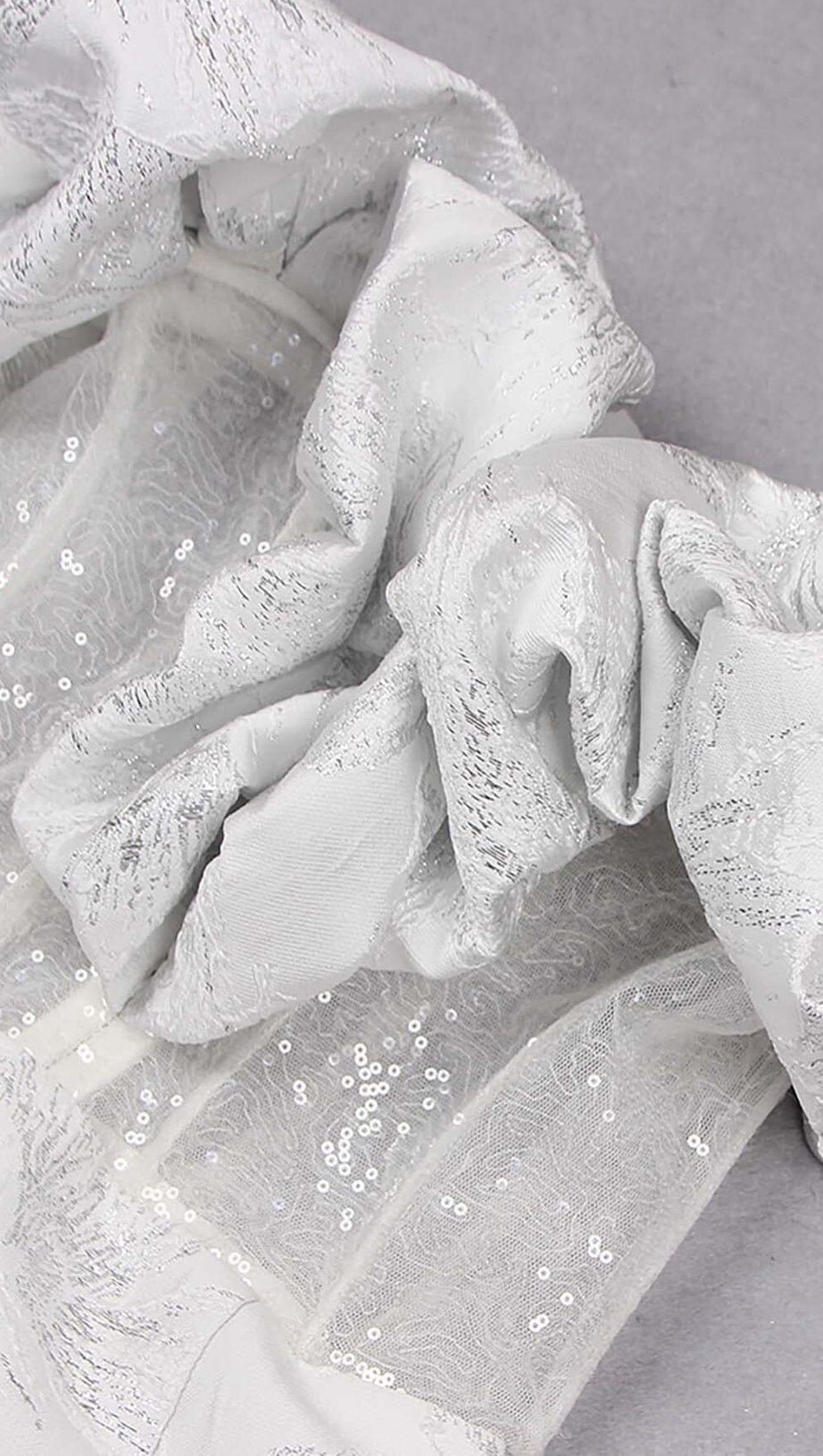 RUFFLE CORSET MIDI DRESS IN WHITE