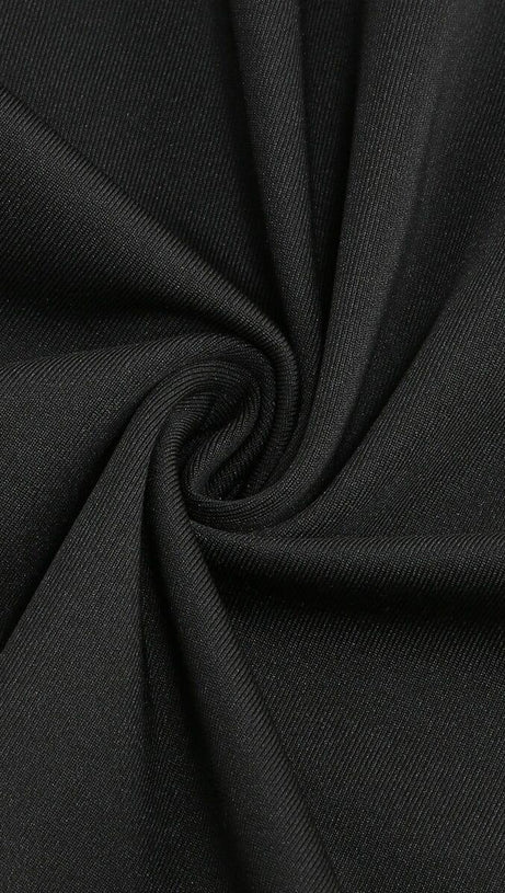 BANDEAU DRAPE MAXI DRESS IN BLACK