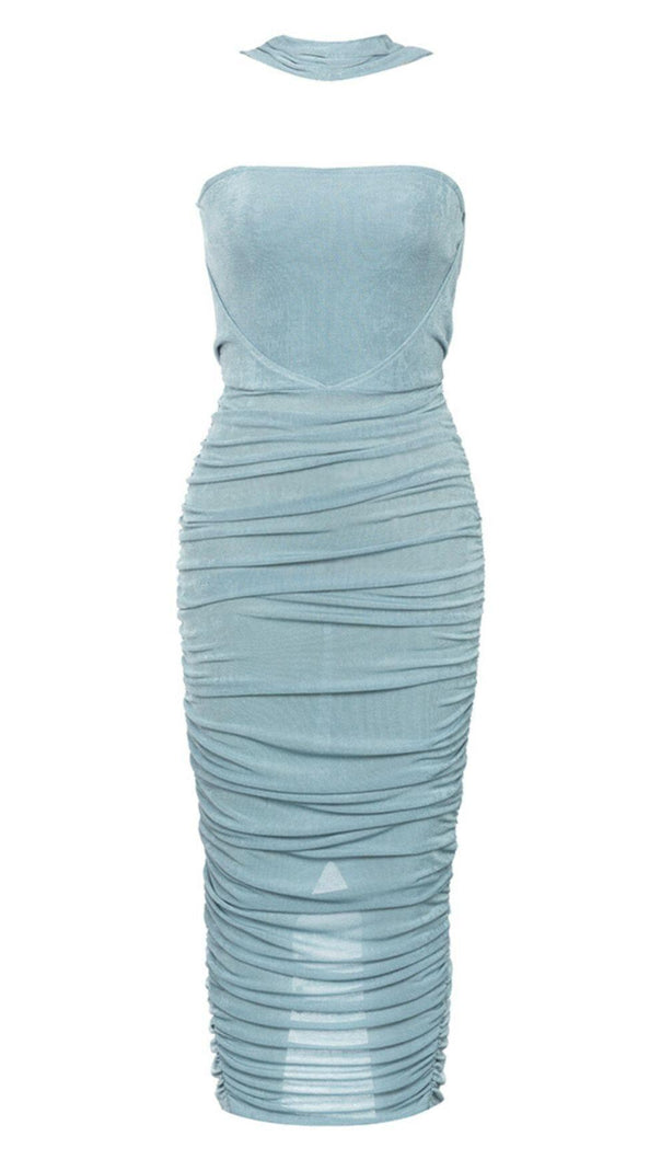AIIZIE CORSET STRAPLESS MIDI DRESS IN MINT GREEN - product image