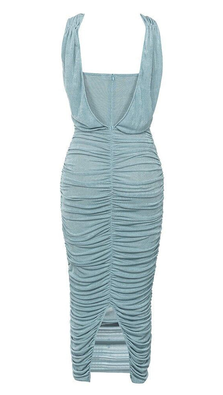 KORSETT-TRÄGERLOSES MIDIKLEID IN MINTGRÜN