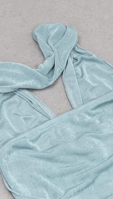 KORSETT-TRÄGERLOSES MIDIKLEID IN MINTGRÜN