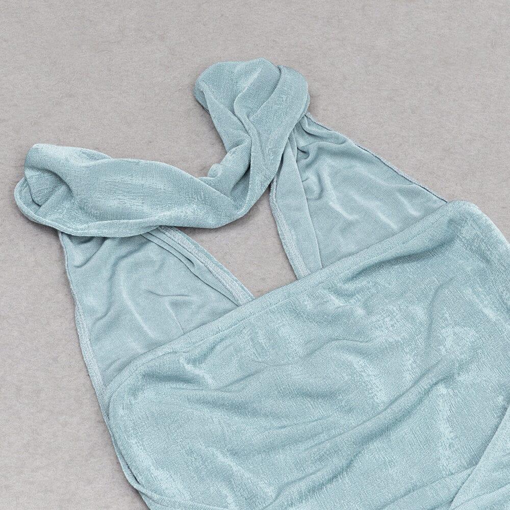 CORSET STRAPLESS MIDI DRESS IN MINT GREEN