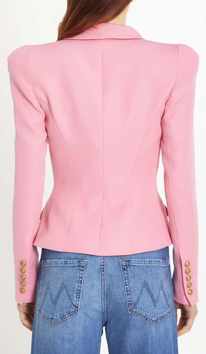 SINGLE-BREASTED SHORT JACKET IN PINK