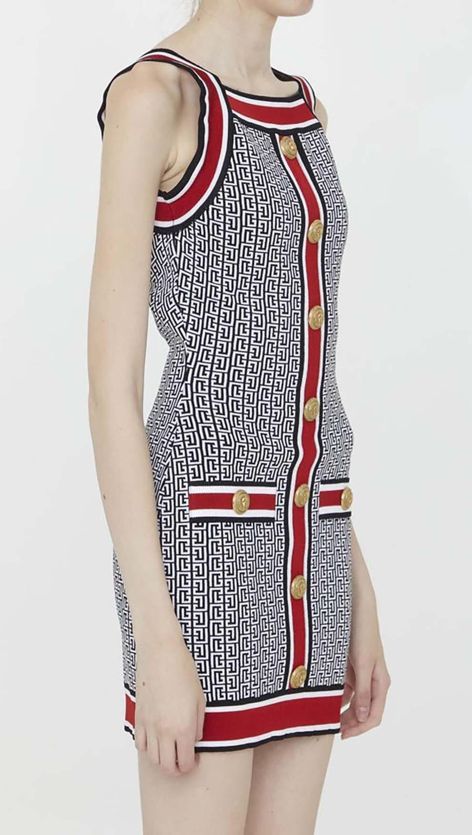 SLEEVELESS KNIT MINI DRESS IN MULTICOLOR