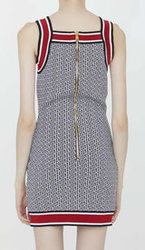 SLEEVELESS KNIT MINI DRESS IN MULTICOLOR