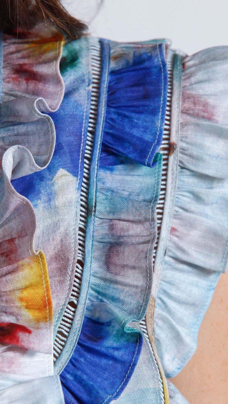 SLEEVELESS PRINT PATTER TWO PIECE SET IN BLUE