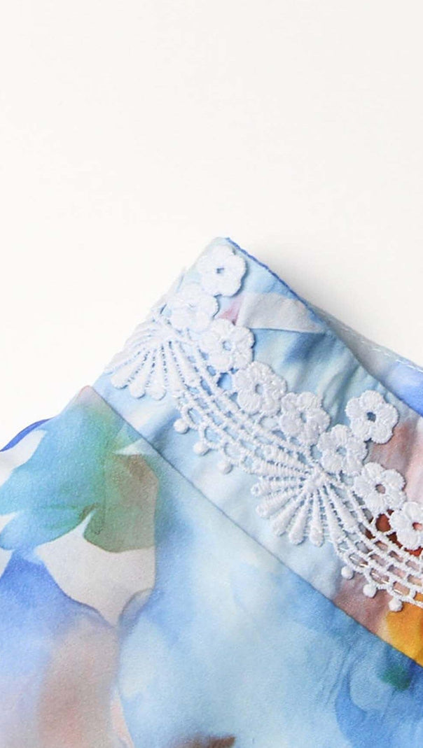 AIIZIE SLEEVELESS PRINT PATTER TWO PIECE SET IN BLUE - product image