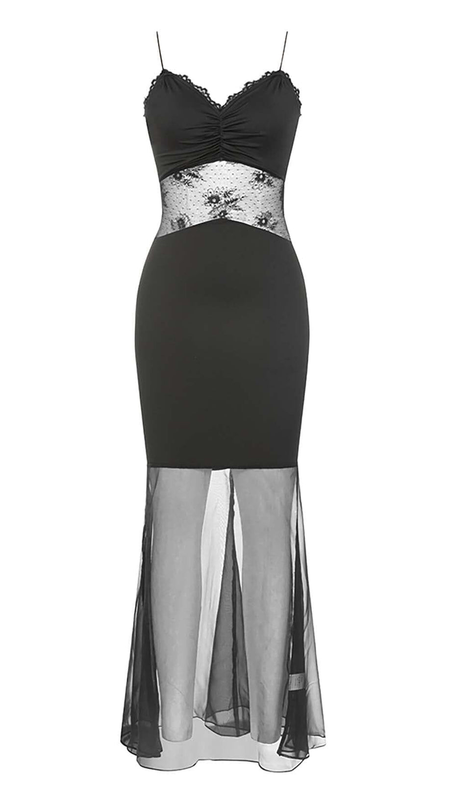 ABITO SOTTOVESTE IN PIZZO SPAGHETTI NERO