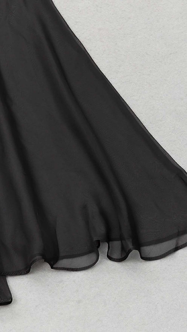 AIIZIE SPAGHETTI LACE SLIP DRESS IN BLACK - product image