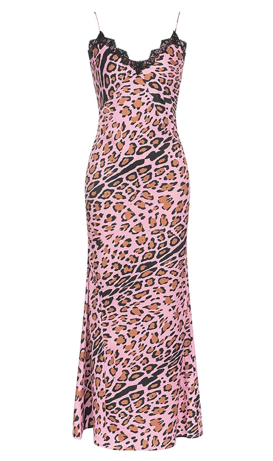 SPAGHETTI STRAP STRIPE MAXI DRESS IN PINK