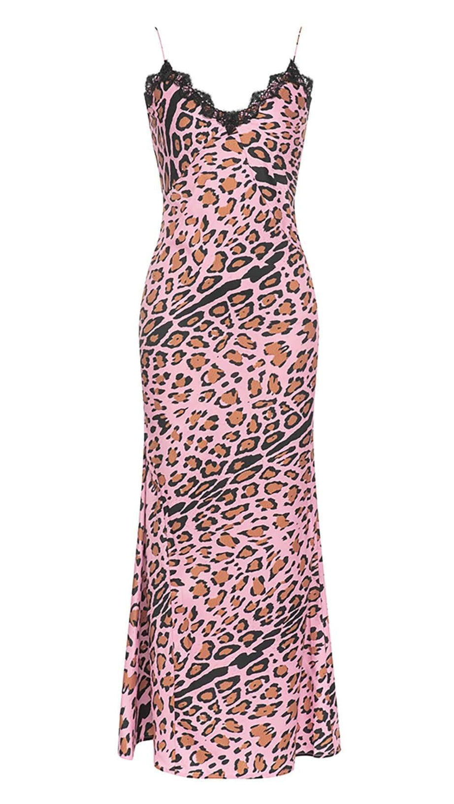 SPAGHETTI STRAP STRIPE MAXI DRESS IN PINK