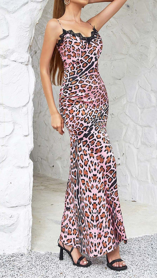 AIIZIE SPAGHETTI STRAP STRIPE MAXI DRESS IN PINK - product image