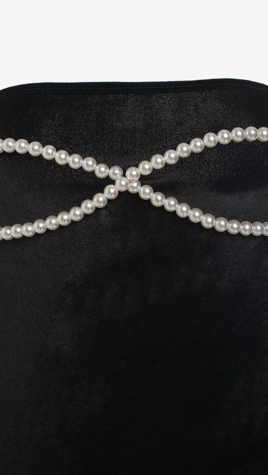 TRÄGERLOSES, figurbetontes Minikleid aus Samt in Schwarz