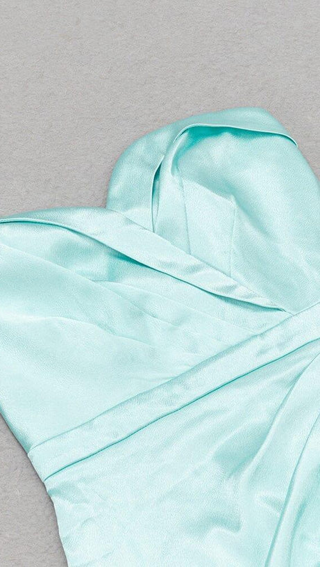 ABITO MIDI SENZA MANICHE IN RASO VERDE MENTA