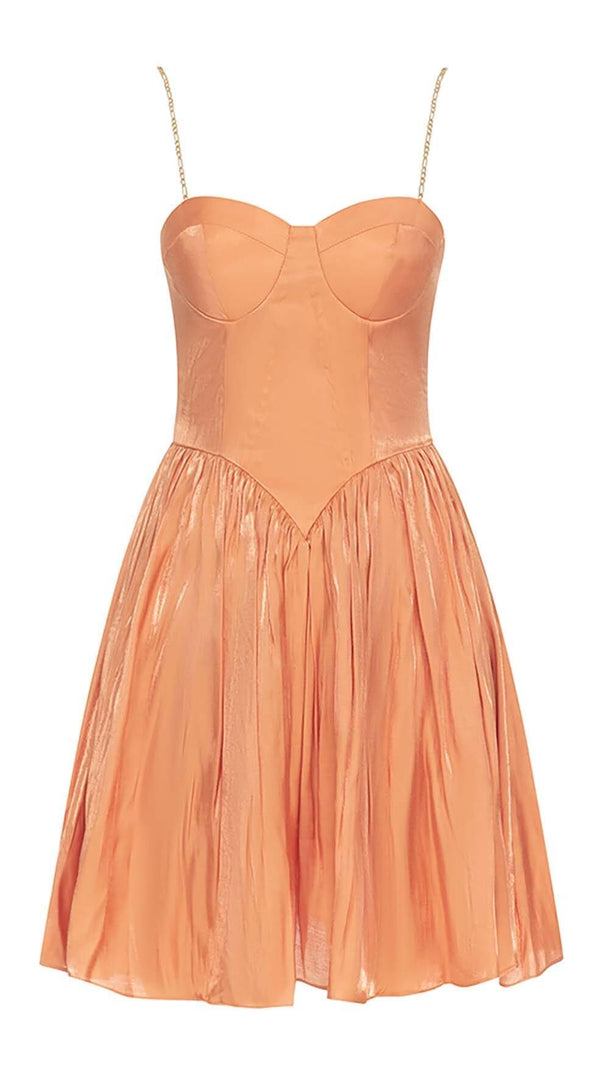 AIIZIE STRUCTURED CORSET DETAIL MINI DRESS IN PEACH - product image