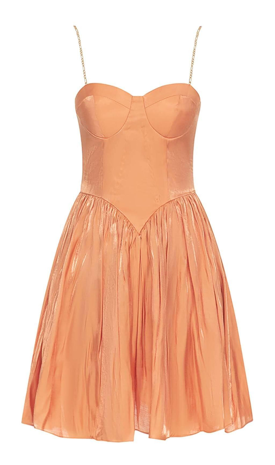 STRUCTURED CORSET DETAIL MINI DRESS IN PEACH