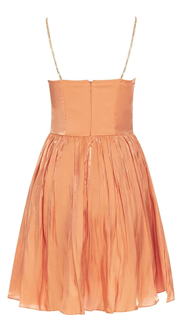 AIIZIE STRUCTURED CORSET DETAIL MINI DRESS IN PEACH - product image