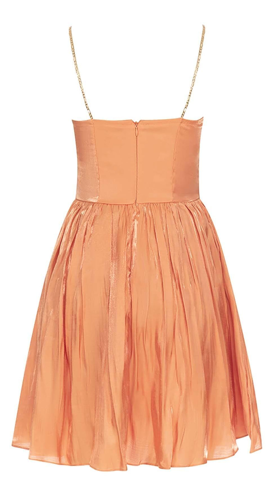 MINIKLEID MIT STRUKTURIERTEM KORSETT-DETAIL IN PFIRSICH