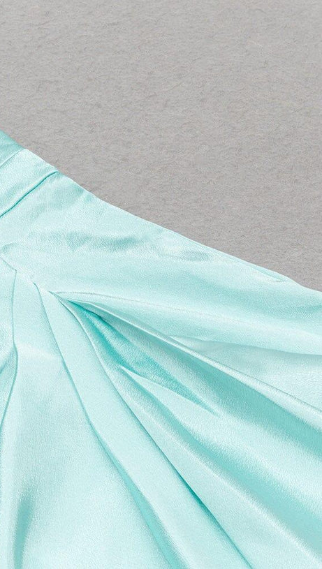 ABITO MIDI SENZA MANICHE IN RASO VERDE MENTA