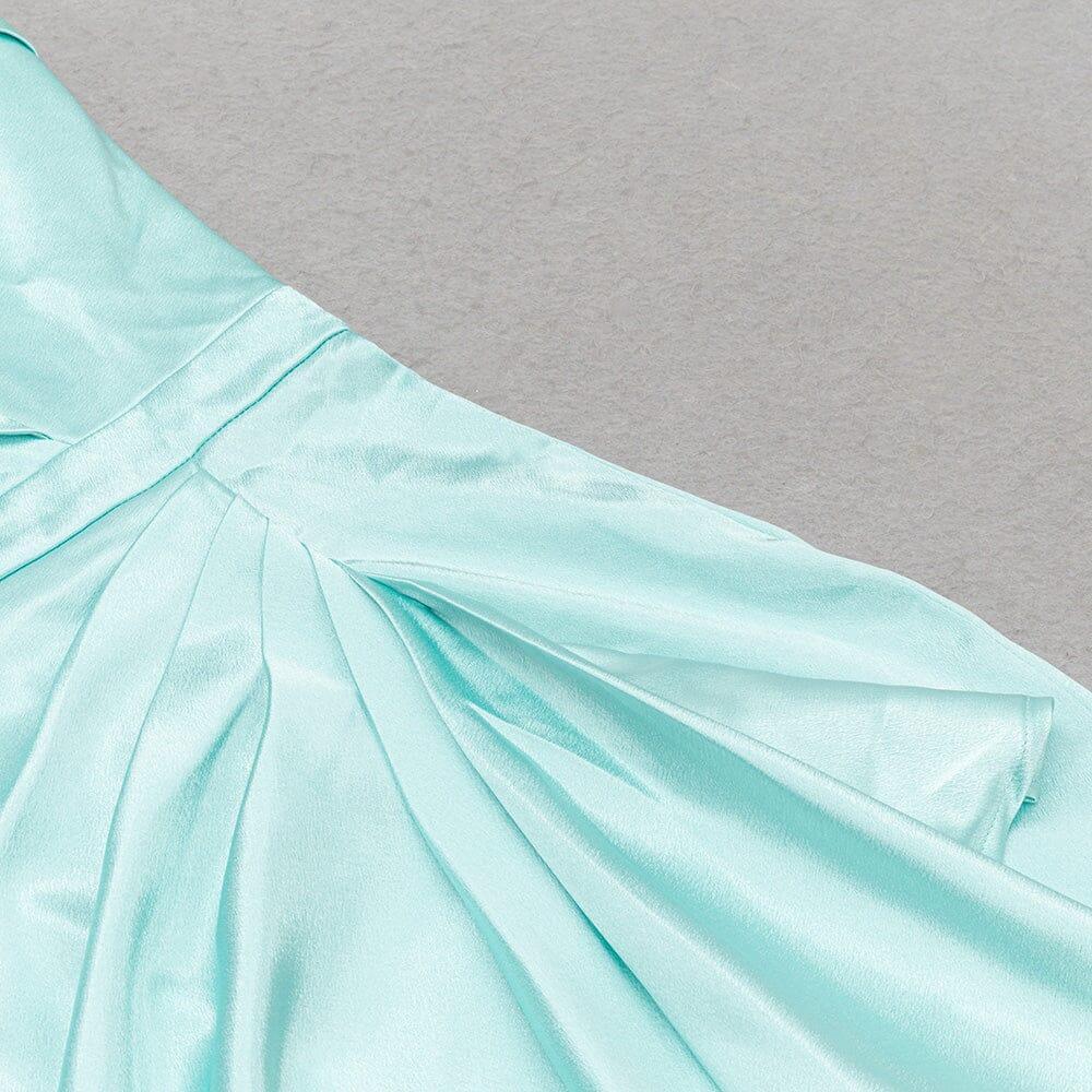 AIIZIE SATIN SLEEVELESS MIDI DRESS IN MINT GREEN - product image