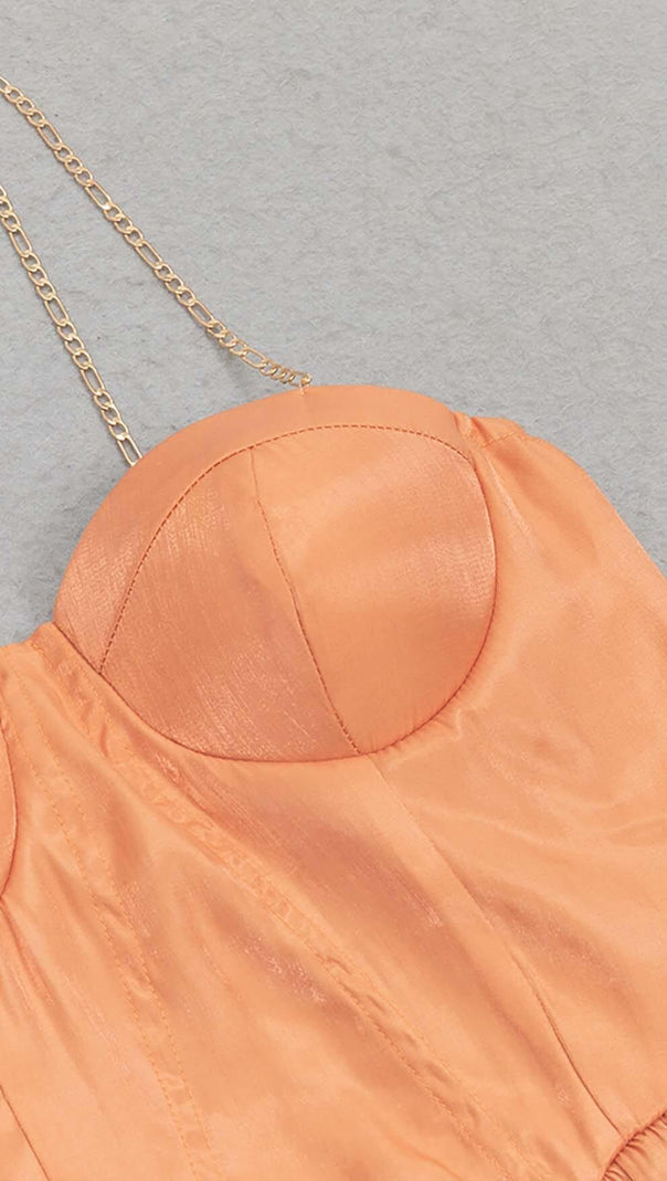 AIIZIE STRUCTURED CORSET DETAIL MINI DRESS IN PEACH - product image