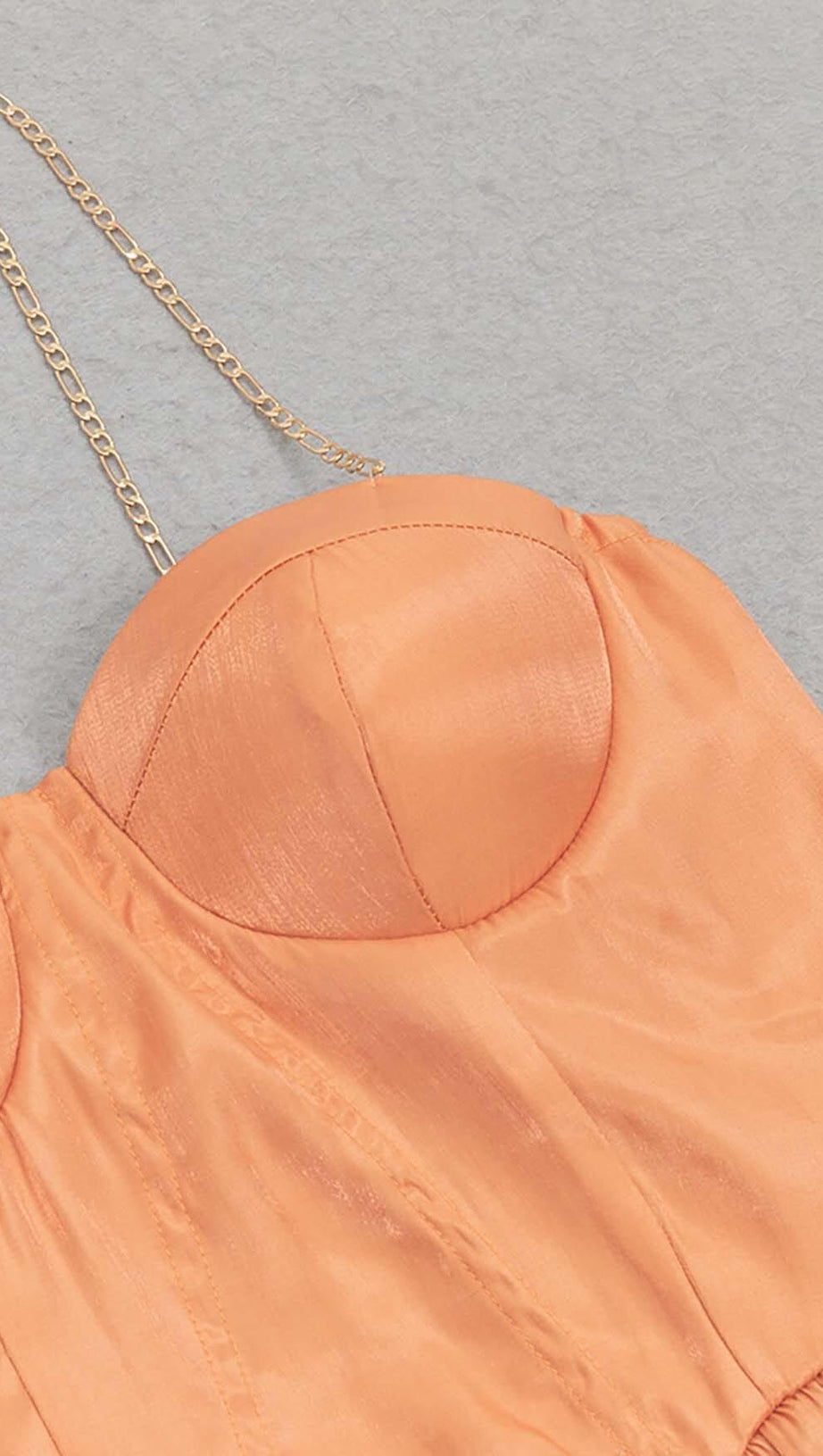 MINIKLEID MIT STRUKTURIERTEM KORSETT-DETAIL IN PFIRSICH