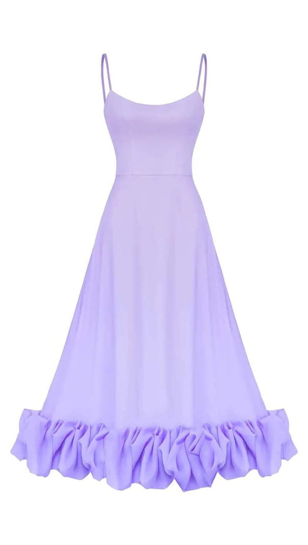 AIIZIE SUSPENDER A-LINE MIDI DRESS IN PURPLE - product image