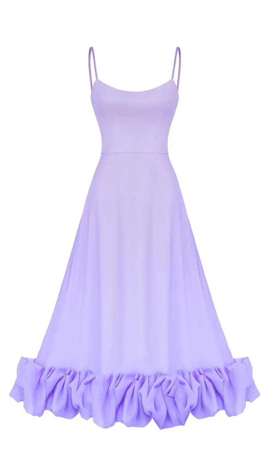 SUSPENDER A-LINE MIDI DRESS IN PURPLE