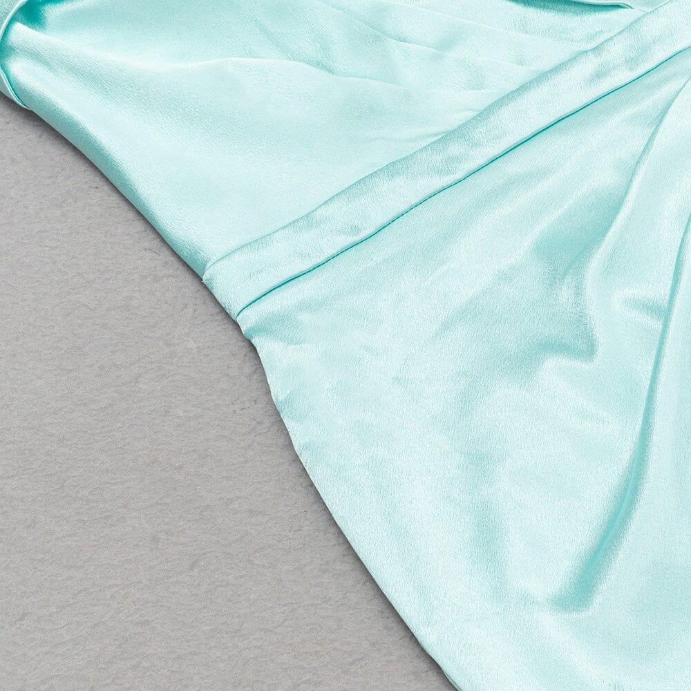 AIIZIE SATIN SLEEVELESS MIDI DRESS IN MINT GREEN - product image