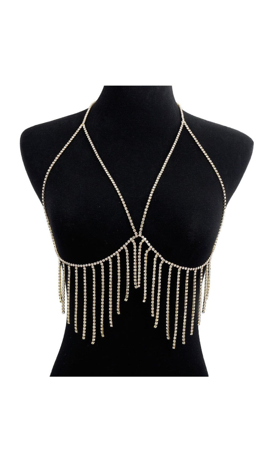 BRUSTKETTE MIT QUASTE UND DIAMANTEN IN GOLD