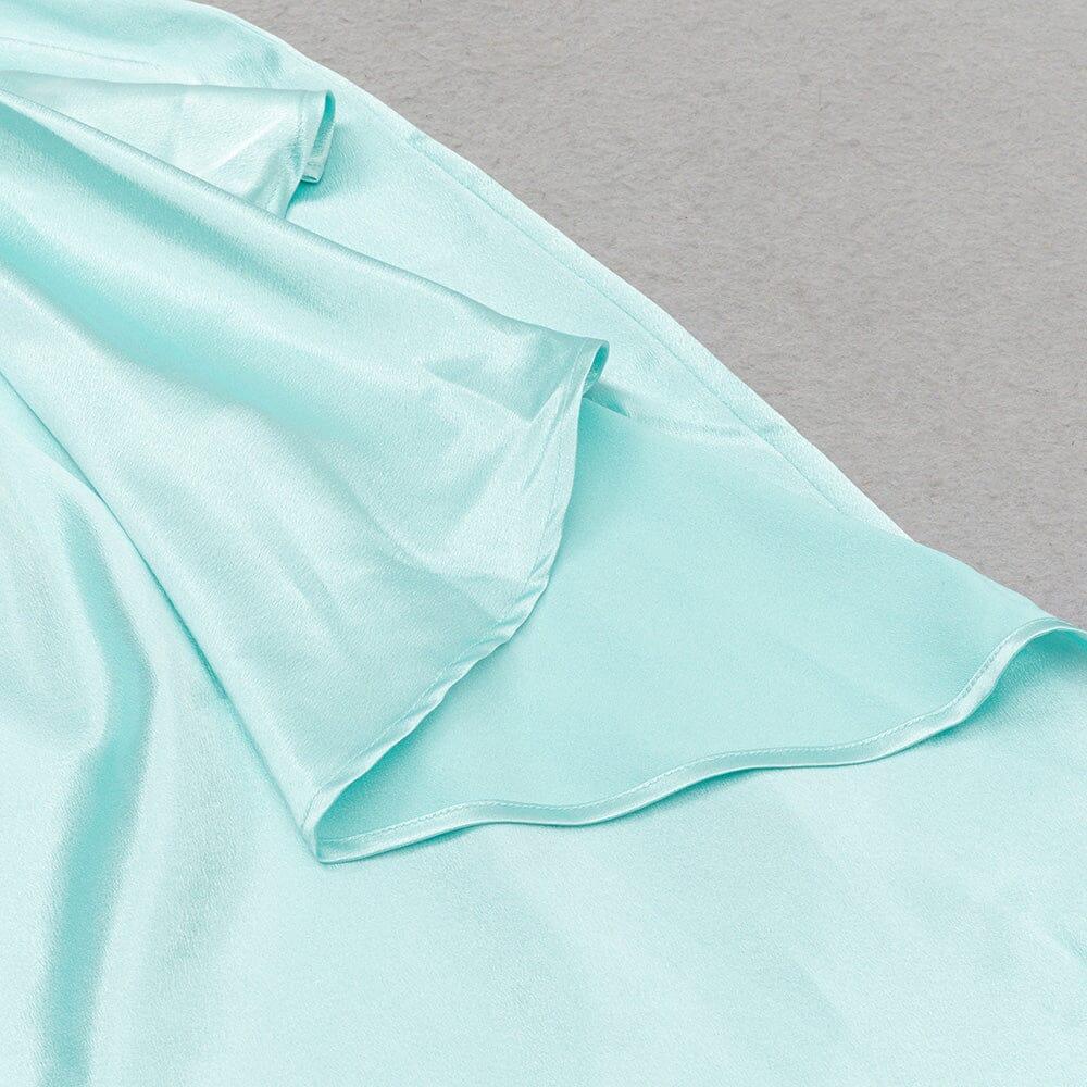 AIIZIE SATIN SLEEVELESS MIDI DRESS IN MINT GREEN - product image