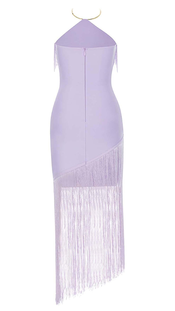 AIIZIE TASSEL SLEEVELESS MIDI DRESS IN LILAC - product image