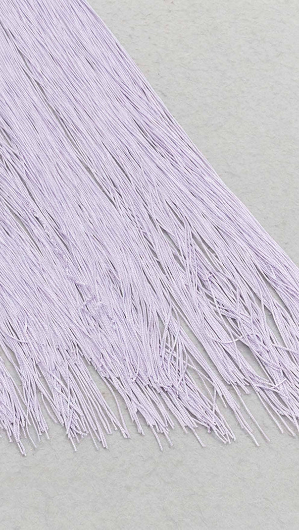 AIIZIE TASSEL SLEEVELESS MIDI DRESS IN LILAC - product image