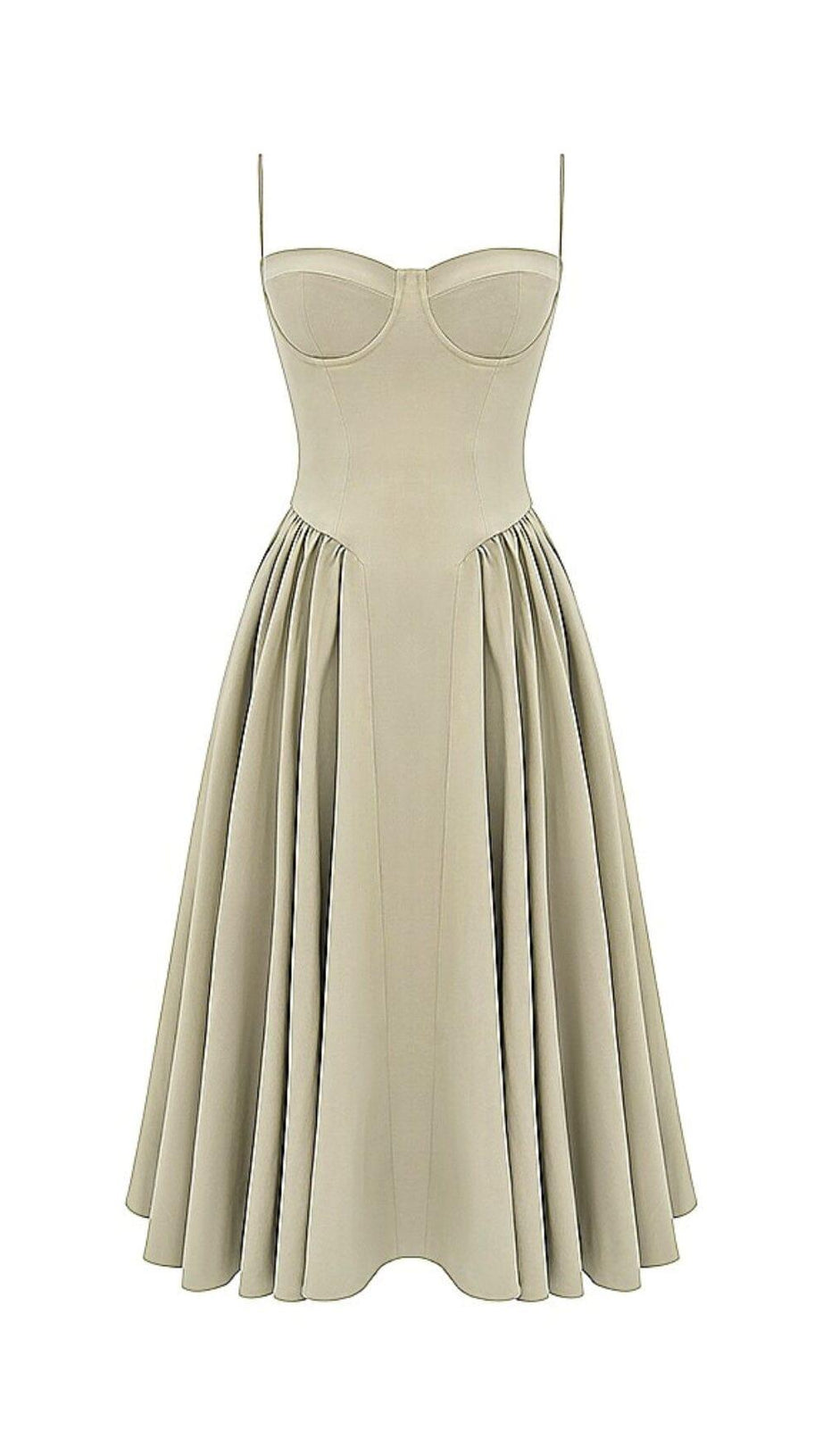 TAUPE BELTED SUNDRESS
