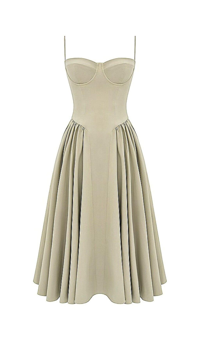 TAUPE BELTED SUNDRESS