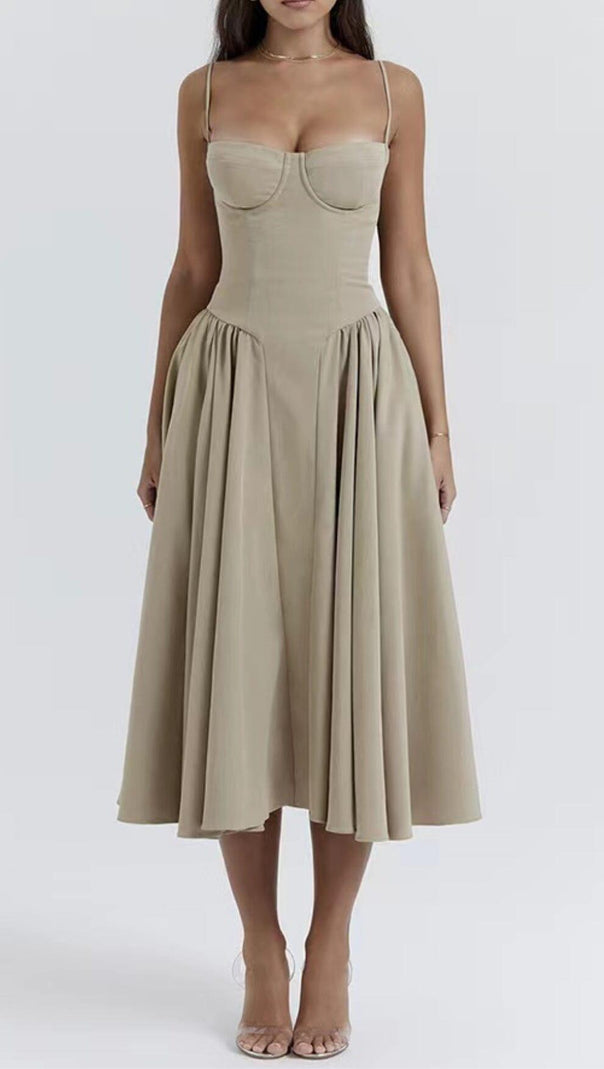 AIIZIE TAUPE BELTED SUNDRESS - product image