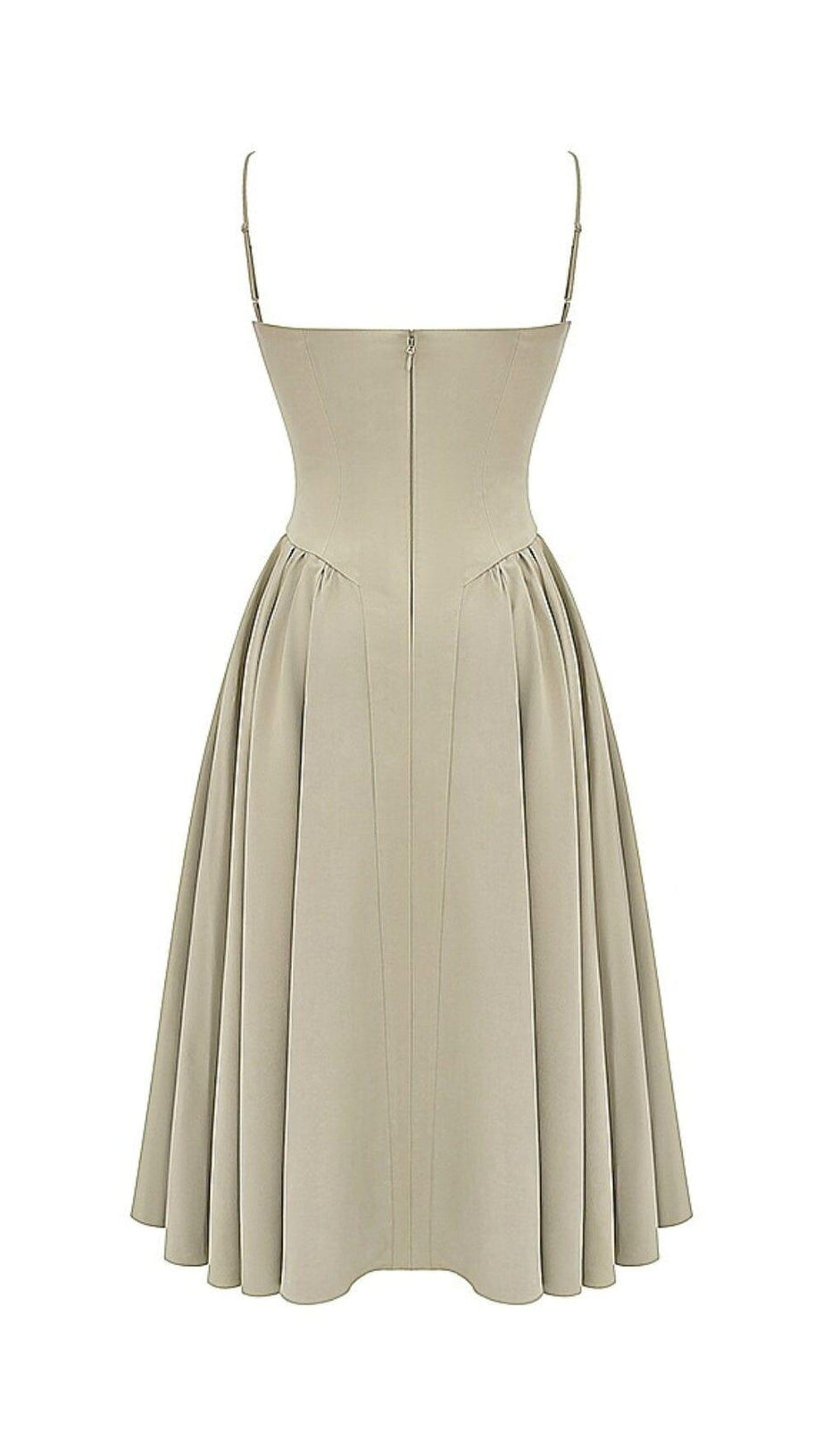 Taupefarbenes Sommerkleid mit Gürtel