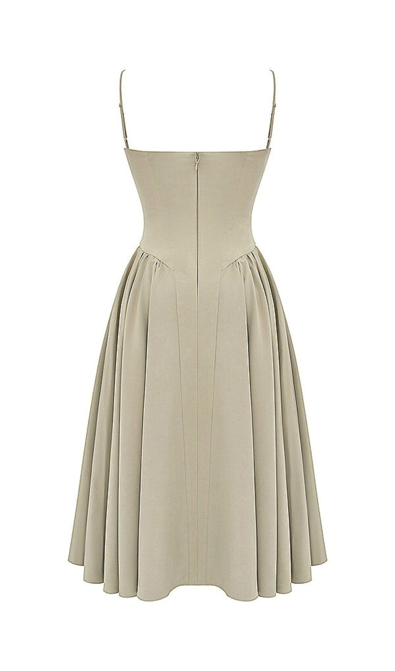 TAUPE BELTED SUNDRESS