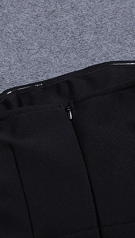 WHITE BOWS HIGH SLIT BANDAGE DRESS