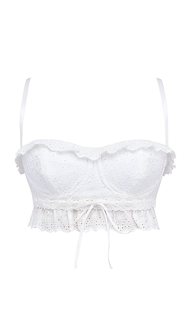 AIIZIE WHITE BRODERIE ANGLAIS BRALETTE TOP - product image