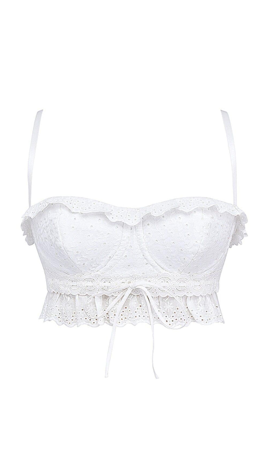 WHITE BRODERIE ANGLAIS BRALETTE TOP