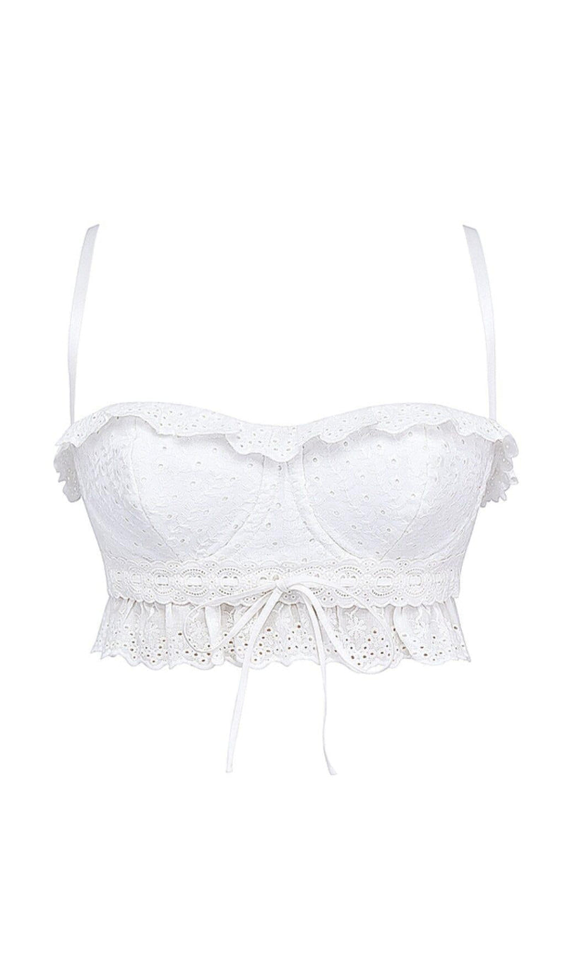 WHITE BRODERIE ANGLAIS BRALETTE TOP