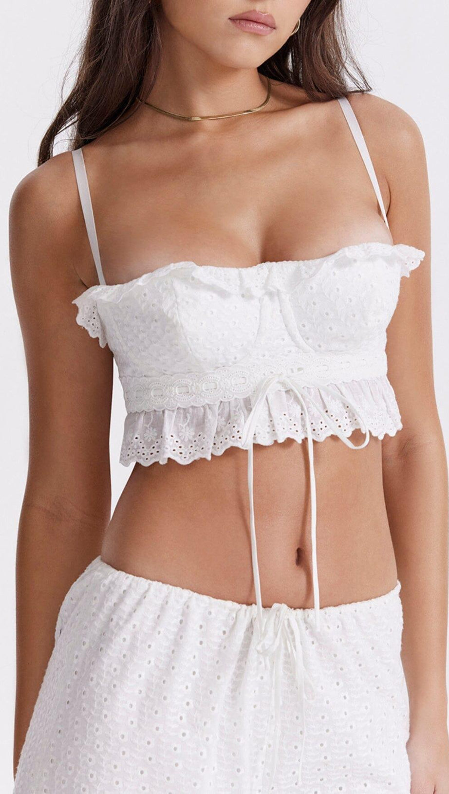 WEISSES BRODERIE ANGLAIS BRALETTE-OBERTEIL