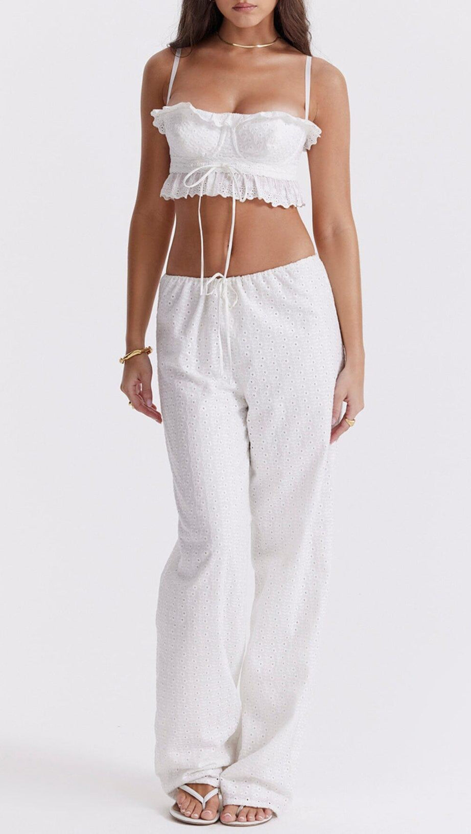 WEISSES BRODERIE ANGLAIS BRALETTE-OBERTEIL