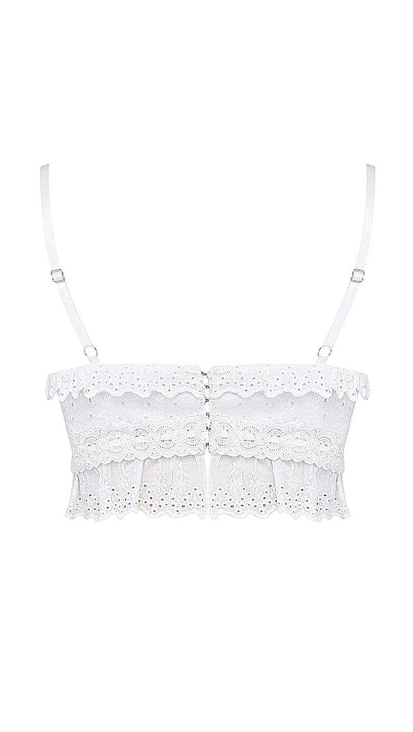 TOP BRALETTE IN BRODERIE ANGLAIS BIANCO