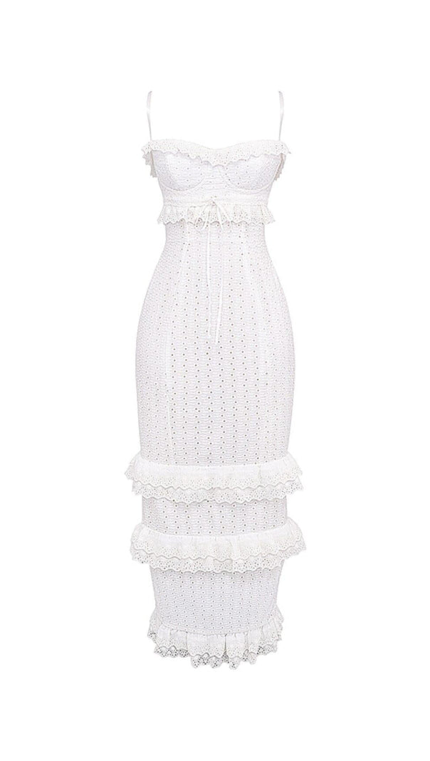 White Broderie Maxi Dress