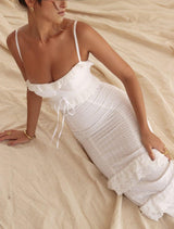 WHITE BRODERIE MAXI DRESS